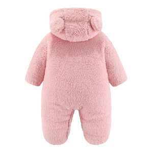 Vêtements pour bébés nouveau-nés, barboteuse <span class=keywords><strong>en</strong></span> polaire épaisse et chaude pour l'automne, à manches longues, avec fermeture éclair bidirectionnelle, personnalisable <span class=keywords><strong>en</strong></span> gros, 0-3 <span class=keywords><strong>mois</strong></span> - Product Image 4
