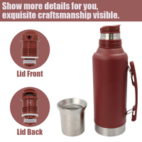 Thermos de 1300 ml pour Yerba Mate, à utiliser avec une tasse ou une gourde à mate, thermos à double paroi isolé sous vide, camping