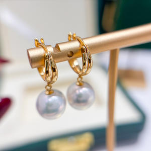 Accesorios de Plata S925 para DIY con Perlas, Joyería de Plata de Moda, Broche para Oreja con Cuentas Redondas de 9-15 mm y Bandeja Vacía 22121 - Product Image 1