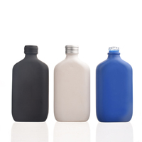 Bouteille en verre dépoli mat de 100 ml réutilisable avec impression de logo personnalisée, épaule inclinée lisse, bouchon compte-gouttes pour gouttes pour les yeux et crème pour le visage