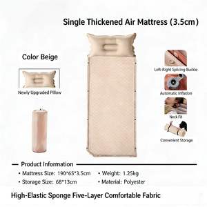 Matelas de couchage auto-gonflant portable en mousse à mémoire de forme, housse en polyester pongé, imperméable, gonflage rapide, 190 cm, pour le <span class=keywords><strong>camping</strong></span> et la randonnée. - Product Image 1