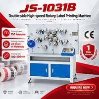 Machine d'impression d'étiquettes rotative double face JS-1031B, 150 tr/min, haute efficacité, machine de fabrication d'étiquettes en rouleau, garantie 1 an