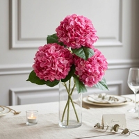 Boule de fleurs artificielles d'hortensia personnalisée, têtes florales en soie, OEM ODM pour décoration de fête et présentation à domicile