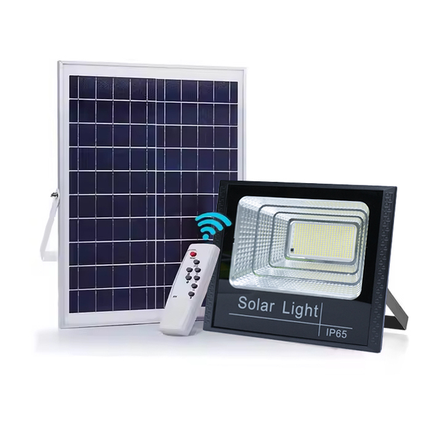 New Design 25 Watt 100w Ip66 Ip67 Outdoorled Solar Powered Flood Light 200w Dusk to Dawn with Solar Panel Plastic