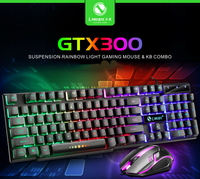 Clavier et souris lumineux filaires GTX300 2.4g 1084 touches, clavier mécanique rétroéclairé et souris pour ordinateur