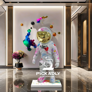 Pop Art Sculpture Home Decor Painting <strong>Life</strong> <strong>Size</strong> Fiberglass Resin Astronaut <strong>Statue</strong> for Sale - Product Image 1