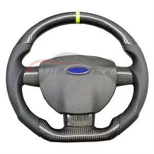 Carbon Fiber And Leather Steering Wheel For Ford Focus MK2 2007-2015 Custom LED Display