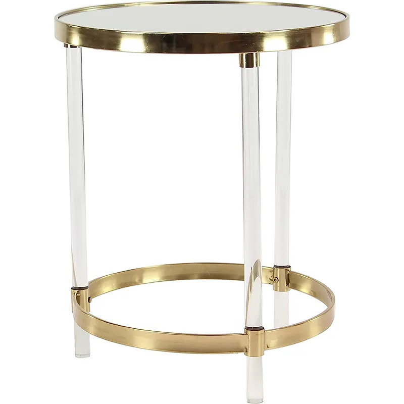 Table d'appoint dorée, moderne, luxueuse, en plexiglas, avec dessus en acrylique, banc d'appoint, meilleure vente de meubles de salon en acrylique