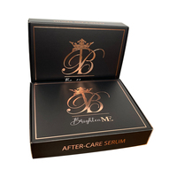 Bronze Logo Feuille Paillettes Logo Brillant Impression Personnalisée Boîte Cadeau De Luxe Cosmétiques Boîte De Papier Noir Boîte De Cosmétiques