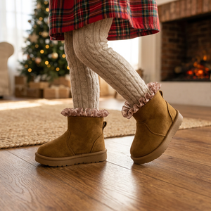 Bottes d'hiver personnalisables pour bébés filles, doublure chaude en peluche, bordure à volants, convient aux tout-petits <span class=keywords><strong>de</strong></span> 1 à 4 ans - Product Image 6