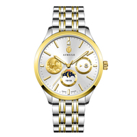 AIMULE A5120 AuspiciousSteed Montre mécanique automatique de luxe pour homme en acier inoxydable 39 mm avec aiguilles, résistante à l'eau 50 m, verre saphir