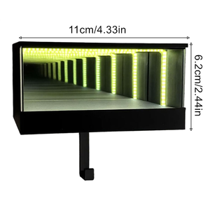 Infinity Garage <strong>Key</strong> Holder with Mini Car for <strong>Wall</strong>, Light Illusion <strong>Keys</strong> Hangers <strong>Hooks</strong>, Mirror LED Lamp Display Case with USB - Product Image 2