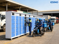Gabinete de Intercambio de Baterías ESINO de 10 Compartimentos para Bicicletas Eléctricas |   Despliegue Masivo