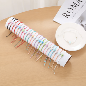 Bracelets en perles de céramique colorées en forme de cœur, 2400 pièces, style mignon unisexe, bijoux cadeau - Product Image 5