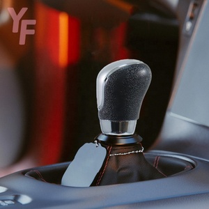 Pomo de Palanca de Cambios de 6 Velocidades Plateado con Funda de Cuero PU Negra para <span class=keywords><strong>Ford</strong></span> <span class=keywords><strong>Ecosport</strong></span> 2012-2022, Accesorios para Automóviles - Product Image 2