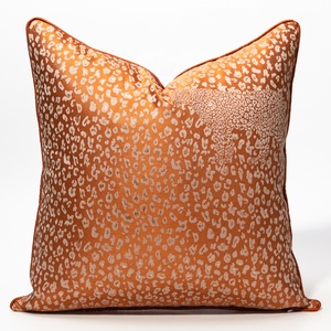 Fodera per cuscino Jacquard con motivo animale arancione <span class=keywords><strong>federe</strong></span> quadrate di design per decorazioni speciali per la casa 18x18 20x20 - Product Image 2