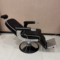 Chaise de barbier hydraulique robuste avec appui-tête réglable, pompe hydraulique, cuir PU de qualité supérieure, pour salon de coiffure commercial