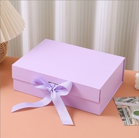 Boîte à perruque pliable de luxe biodégradable personnalisée avec ruban et fermeture magnétique pour emballage de logo, pour cheveux, vernis à ongles, shampoing, avec pelliculage mat