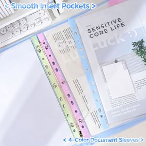 A4 3 D <b>Ring</b> Loose Leaf File Folder With Clear Pockets Transparent Document Organizer Presentation <b>Binder</b> for Office - Product Image 3