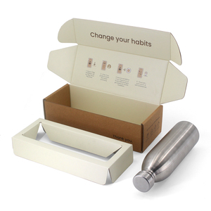 customized Custom Logo Paper Vacuum Flask Drink Water Tumbler Bottle Shipping Mailer Gift Box Packaging For Water Bottle