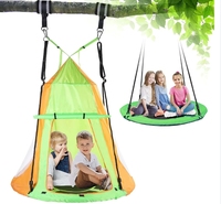 Balançoire soucoupe pour enfants de 40 pouces avec tente de protection intérieure/extérieure Produit en acier métallique pour le jardin et le parc de trampolines