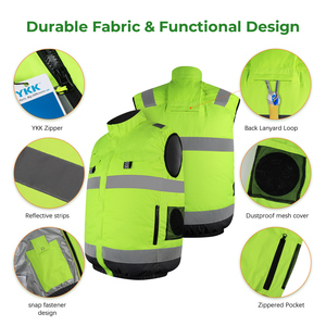 Cooling Solution 30V <b>High</b> <b>Power</b> Reflective Safety Vest <b>Fan</b> Strong Airflow ANSI Class 1 Waterproof GUANGAN Brand for Construction - Product Image 5