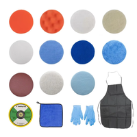 Kit de tampons de polissage pour voiture en mousse de polyéther, imitation laine, épaissi, anti-laine, à ondulation plate, 80-180 mm, fixation adhésive ferme