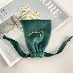 Custom Logo Luxury Flannel Suede Drawstring Bag for Earrings Ring Necklace Bracelet <b>Gift</b> Packaging Jewelry Pouch Velvet - Product Image 5