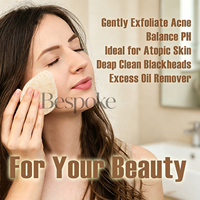 Éponge faciale Konjac en noyer naturel en forme de goutte d'eau, exfoliante douce, outil de soin de la peau écologique, éponge nettoyante pour le visage et le corps