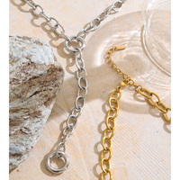 Collier ras-de-cou JINYOU 8074 en acier inoxydable plaqué or PVD épais avec pendentif Y et pompon, bijoux pour femme