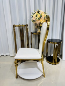 Nuova Sedia dal Design Elegante in Acciaio Inossidabile <span class=keywords><strong>con</strong></span> Gambe a Zucca e Telaio Dorato per Feste, Matrimoni ed Eventi, Uso Interno - Product Image 6