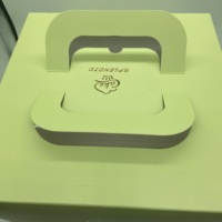 Boîte à gâteau en papier rose avec logo personnalisé, 10 x 10 x 5, boîte d'emballage de luxe pour gâteau de mariage, boîte à gâteau haute avec fenêtre, 12 x 12 x 6