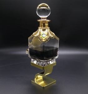 450Ml Dubai Oudh Dầu Nước Hoa Decanter Bàn Tay Vàng Sơn Thủy Tinh Hiển Thị Với Tap - Product Image 3
