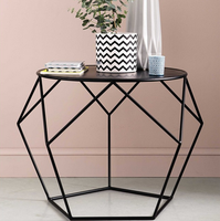 Usine directement en gros nordique moderne décoratif noir solide métal rond café table d'appoint table de chevet