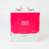 Boîte à gâteau en papier recyclable personnalisée, directement de l'usine, avec fenêtre et poignée, plusieurs tailles disponibles pour gâteaux d'anniversaire et desserts