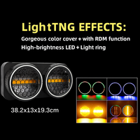 Lumière de scène LED à double œil accrocheuse avec faisceau lumineux intense, halo RVB vibrant, lentille en nid d'abeille, contrôle du son RDM pour les événements et les clubs