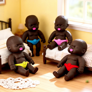 Poupée noire à rebond lent en TPR, mignonne et douce, jouet extensible et moelleux pour bébé, idéal comme cadeau - Vente chaude promotionnelle - Product Image 4