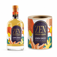 Étiquettes personnalisées pour bouteilles de liqueur - Autocollant en papier artistique avec dorure à chaud pour vin et boissons