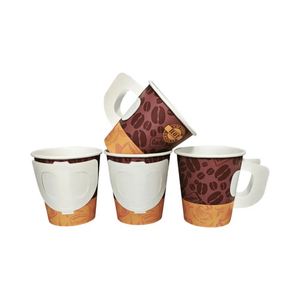Gobelets en papier jetables avec poignée 8oz 12oz, gobelets à café et à thé personnalisés imprimés pour boissons chaudes, desserts, qualité alimentaire - Product Image 6