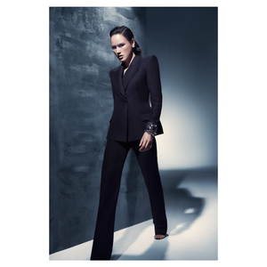 Prix usine Blazer Femme Avec Pantalon Style De Luxe En Stock Nina Pantalon Évasé Tissu De Haute Qualité Enzo Vietnam Usine - Product Image 1