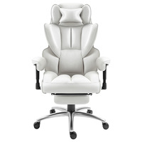 Chaise de bureau exécutive électrique en cuir véritable avec massage, accoudoirs réglables en hauteur, design moderne minimaliste, structure en bois pivotante