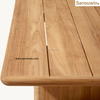 Table basse en bois de teck naturel moderne au design de luxe haut de gamme pour l'extérieur Surface spacieuse Jardin