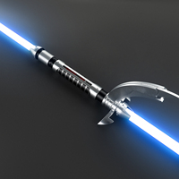 Pedang Neopixel Darth Maul Rebels Tatooine, Lightsaber Metal Hilt Force Smooth Swing, Replika Cosplay, Pedang Cahaya Merah Dua Bilah