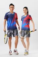 Jersey Bulu Tangkis Custom Cetak Gradien Laser, Menyerap Keringat, Bernapas, Sentuhan Lembut, Seragam Latihan Tim, Logo Custom, Pesanan Grosir