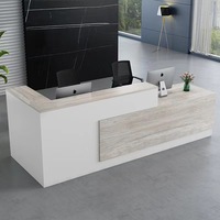Meubles de bureau en gros, mobilier au design simple, bureau en forme de L, acier inoxydable, comptoir de réception pour hôtel, hall d'entrée