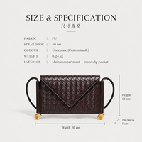 Sacs bandoulière pour femmes en cuir PU tressé, petits sacs à main, sacs enveloppe pour femmes, logo personnalisé, vente en gros