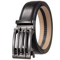 Ceinture pour homme en cuir à boucle automatique Ly36-26097, nouvelle collection, best-seller, design tendance, ceinture en cuir de vachette double couche, boucle automatique
