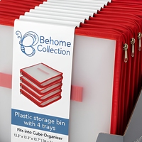 Bac de rangement en plastique avec 4 plateaux, décoration de Noël, forme carrée, capacité de 10 à 35 L