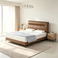 Modernes Komfortables Schwarzes Lederbett mit Stauraum, King/Queen-Size, Montierter Holzrahmen, Schlafzimmer V638, 1 Jahr Garantie