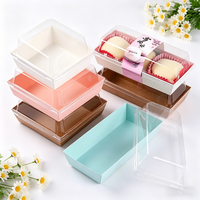 Boîtes à pâtisserie longues personnalisées OEM/ODM, emballages jetables pour boulangerie avec couvercles transparents pour les gaufrettes au jaune d'œuf